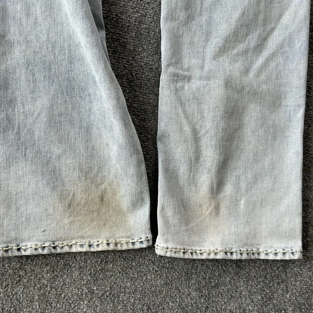True Religion Ricky Jeans Mens 34x34 Blue Light Wash Straight Lot 2‎ No Flap